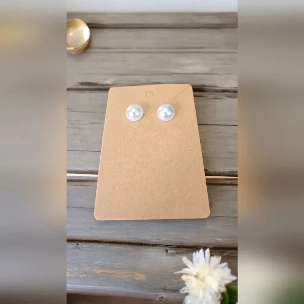 Faux Pearl Stud Earrings